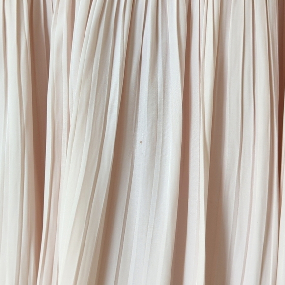 Joie Rheia Silky Pleated Long Balloon Sleeve Blouson A-Line Midi Dress Cream S - Picture 14 of 15